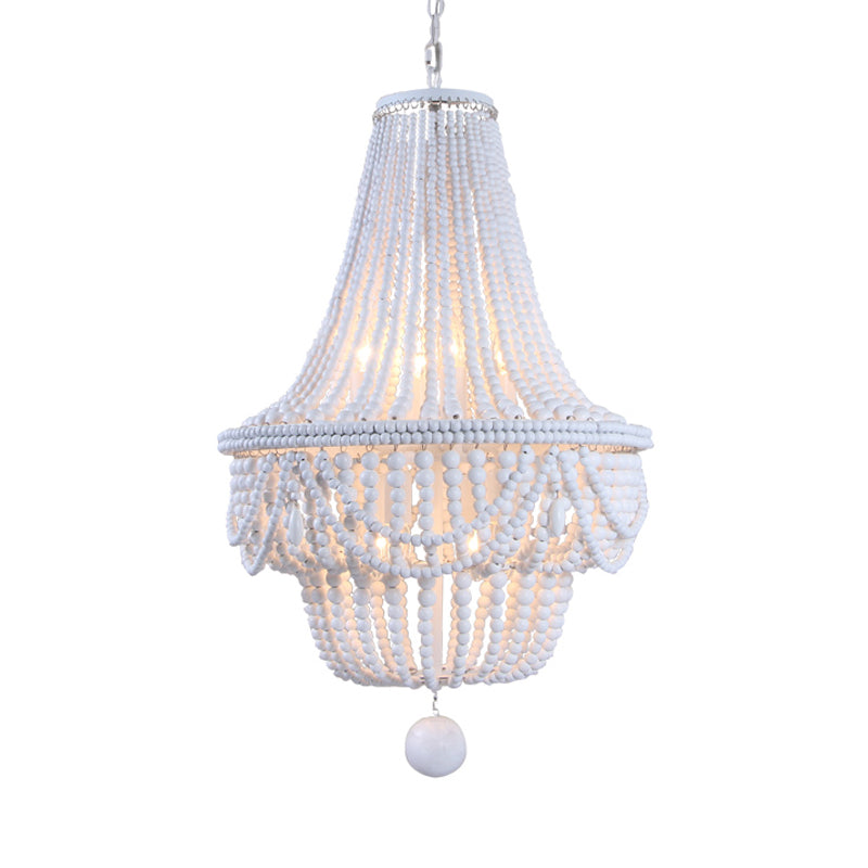 Jar Empire Chandelier Modern Wood 8 Bulbs Ceiling Light White - Rebooters