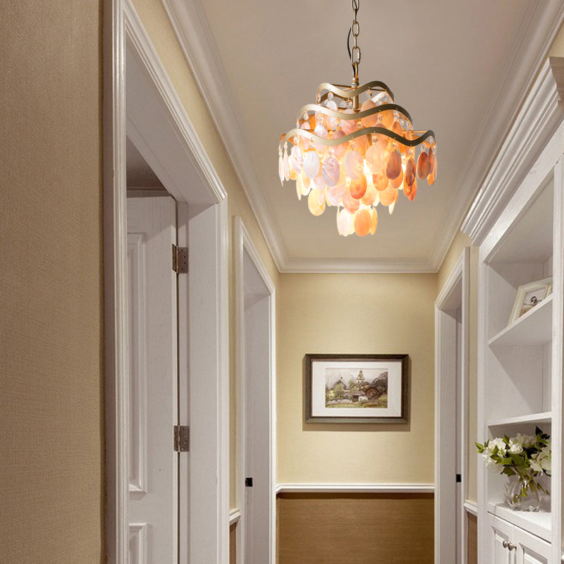 Modern Fountain Chandelier Lamp Shell 4 Heads Ceiling Light - Rebooters