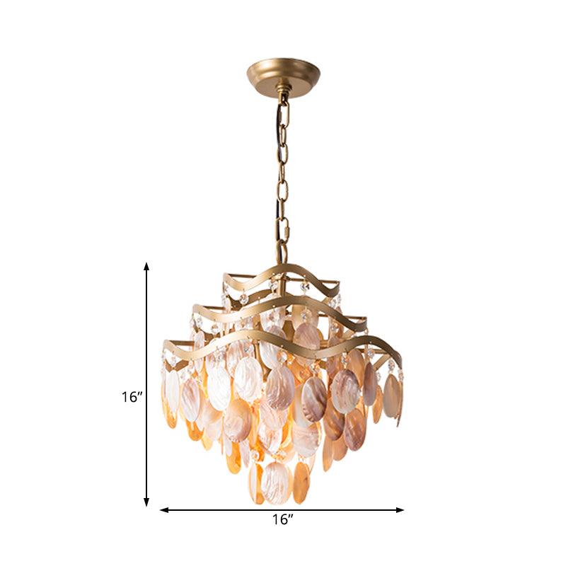 Modern Fountain Chandelier Lamp Shell 4 Heads Ceiling Light - Rebooters