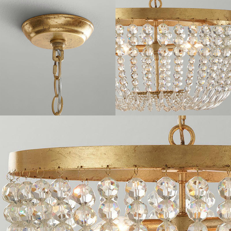 16"/19.5" Wide Dome Chandelier Lighting Modern Brass Crystal - Rebooters