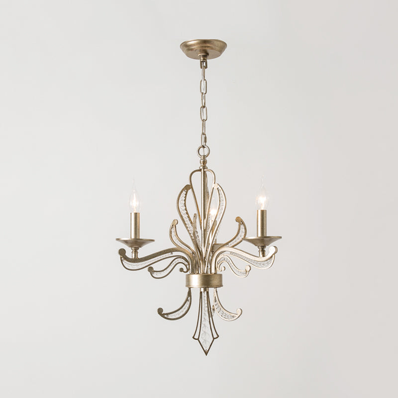 Crystal Candle Chandelier Lamp Modern 3/6 Bulbs Gold Pendant - Rebooters