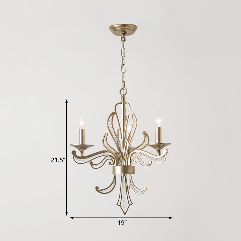Crystal Candle Chandelier Lamp Modern 3/6 Bulbs Gold Pendant - Rebooters