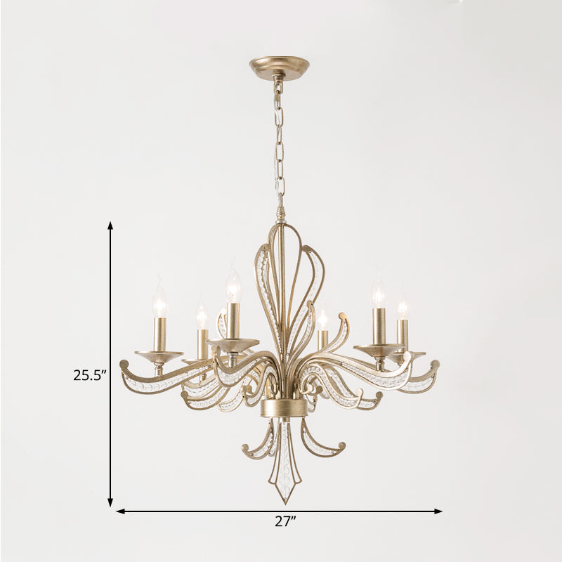 Crystal Candle Chandelier Lamp Modern 3/6 Bulbs Gold Pendant - Rebooters