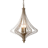 4 Bulbs Tapered Ceiling Chandelier Rustic Crystal Fixture in Brass - Rebooters
