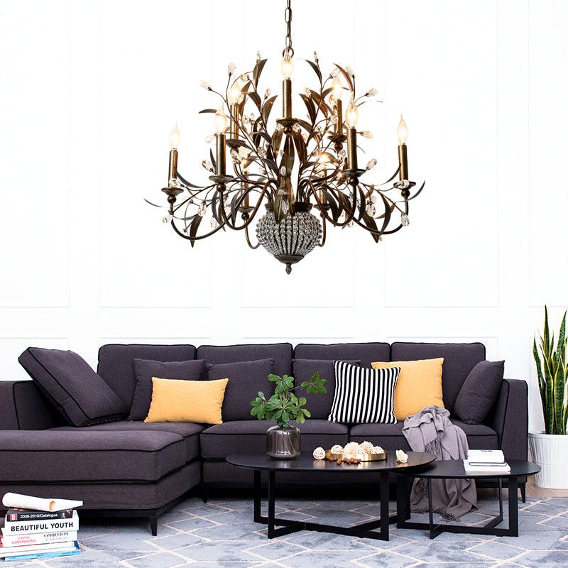 9 Bulbs Branch Ceiling Chandelier Contemporary Metal Fixture - Rebooters