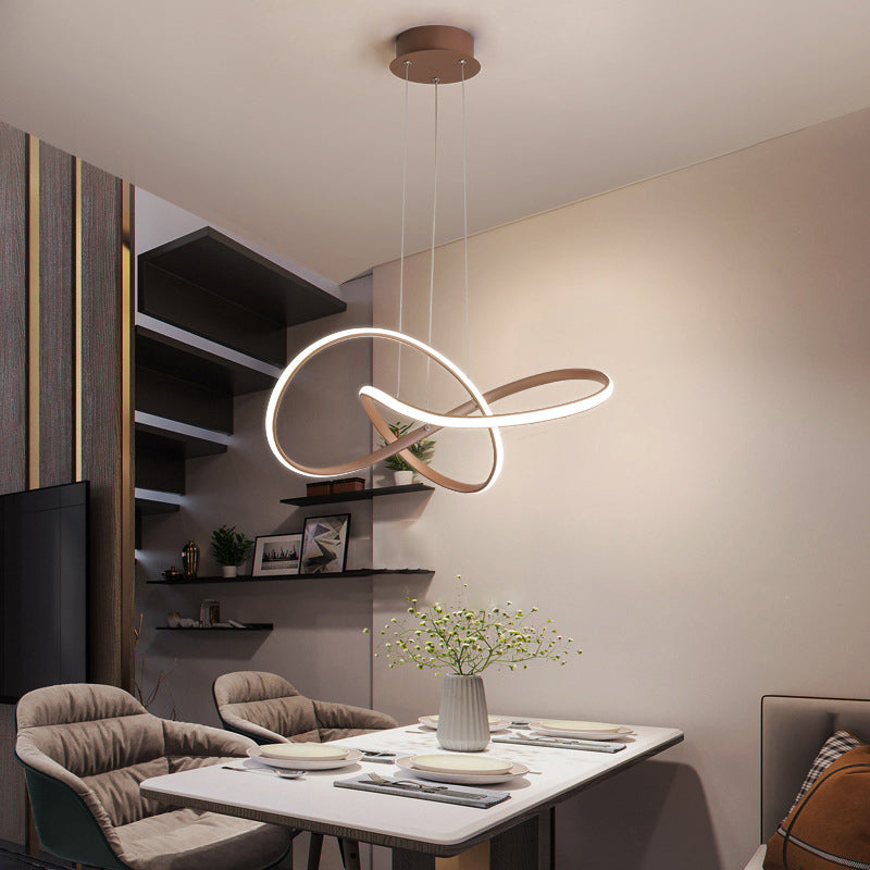 Twist Chandelier Pendant Light Minimalistic Metal Fixture - Rebooters