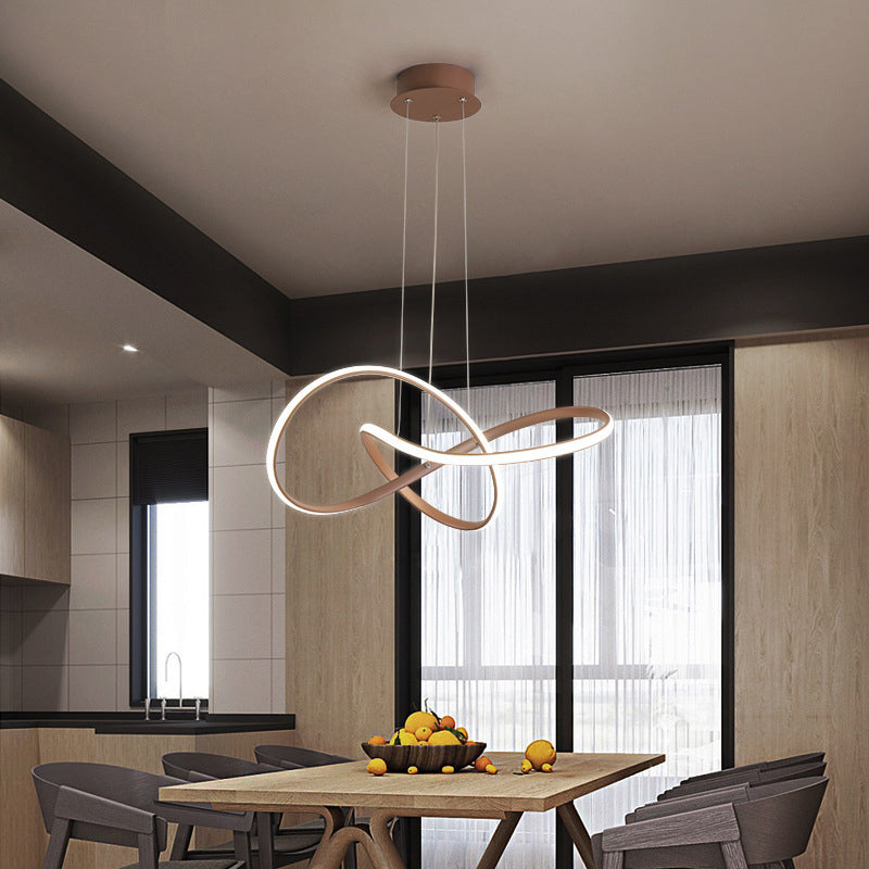 Twist Chandelier Pendant Light Minimalistic Metal Fixture - Rebooters