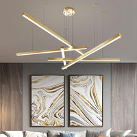 Bar-Shaped Chandelier Lighting Simplicity Metal LED Light - Rebooters