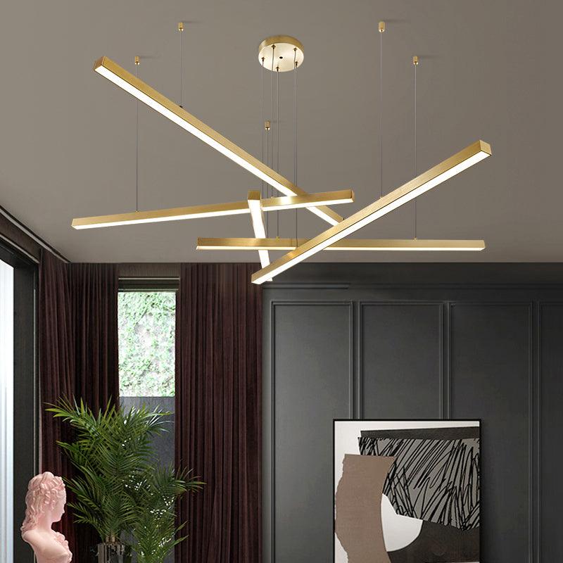 Bar-Shaped Chandelier Lighting Simplicity Metal LED Light - Rebooters