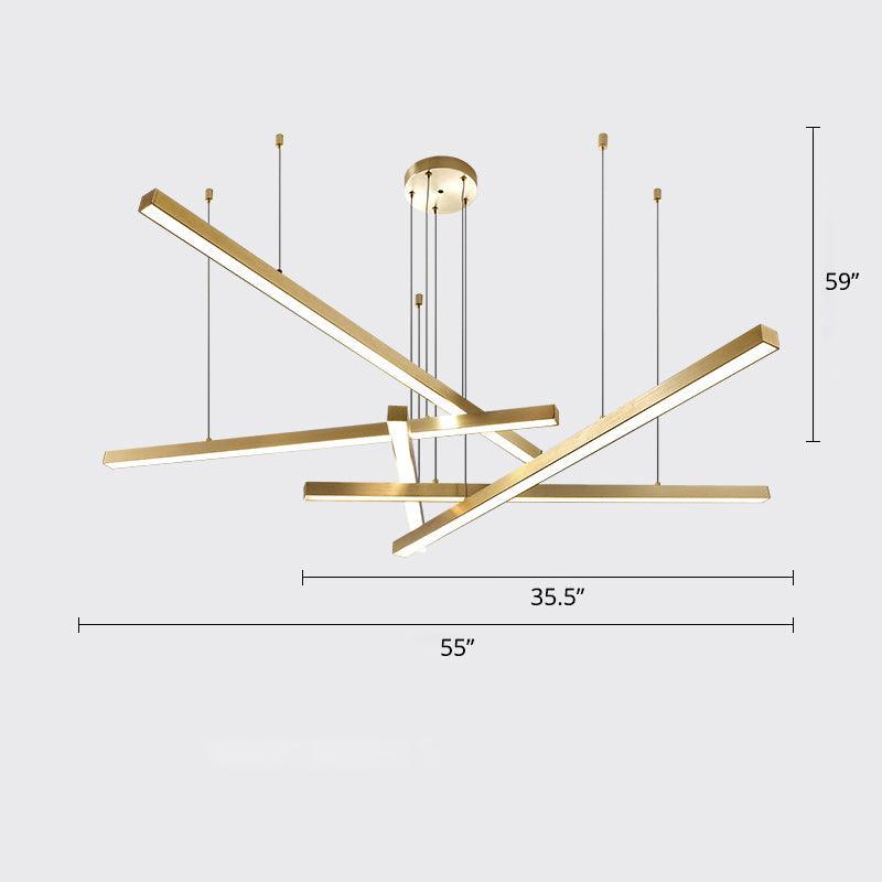 Bar-Shaped Chandelier Lighting Simplicity Metal LED Light - Rebooters