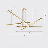 Bar-Shaped Chandelier Lighting Simplicity Metal LED Light - Rebooters