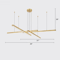 Bar-Shaped Chandelier Lighting Simplicity Metal LED Light - Rebooters