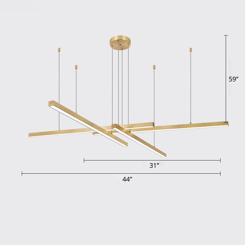 Bar-Shaped Chandelier Lighting Simplicity Metal LED Light - Rebooters