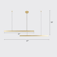 Bar-Shaped Chandelier Lighting Simplicity Metal LED Light - Rebooters