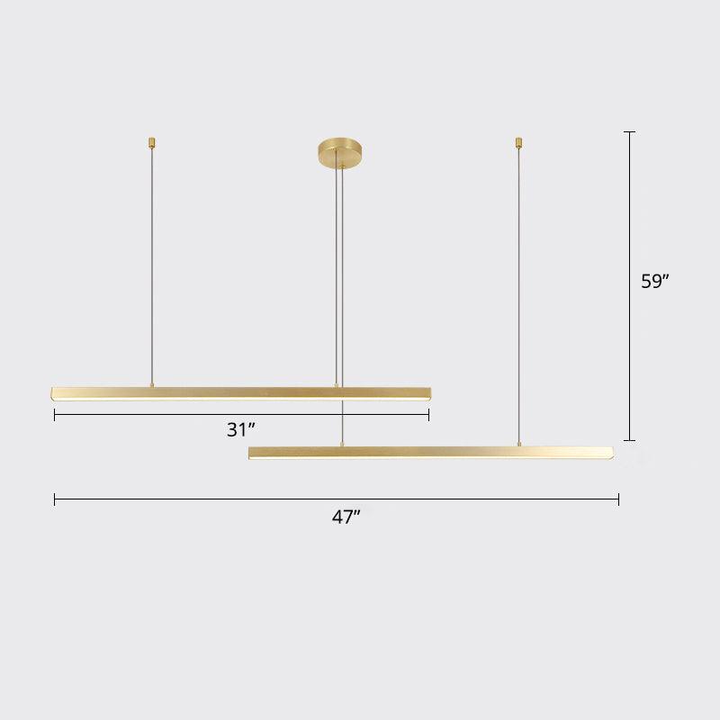 Bar-Shaped Chandelier Lighting Simplicity Metal LED Light - Rebooters