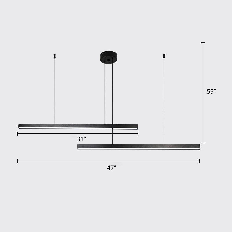 Bar-Shaped Chandelier Lighting Simplicity Metal LED Light - Rebooters