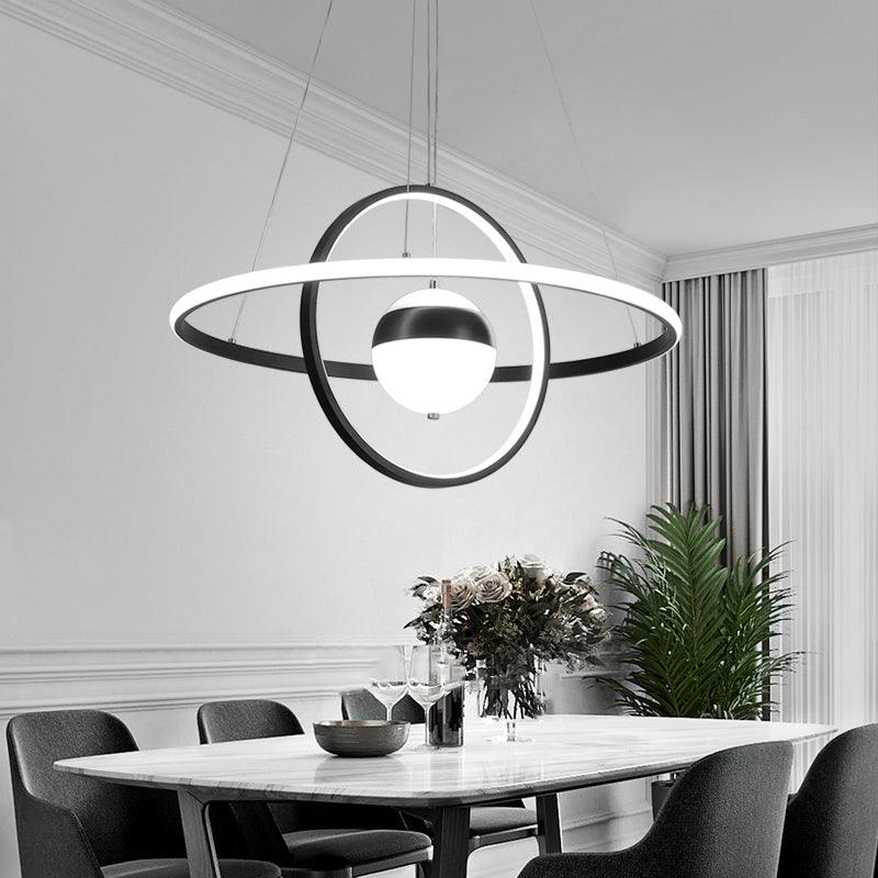 Ball and Ring Shaped Chandelier Minimalistic Acrylic Light - Rebooters