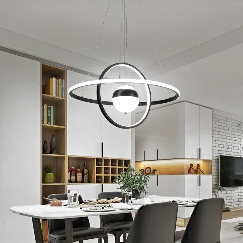 Ball and Ring Shaped Chandelier Minimalistic Acrylic Light - Rebooters