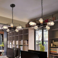 5-Light Cage Hanging Lamp Industrial Iron Chandelier - Rebooters