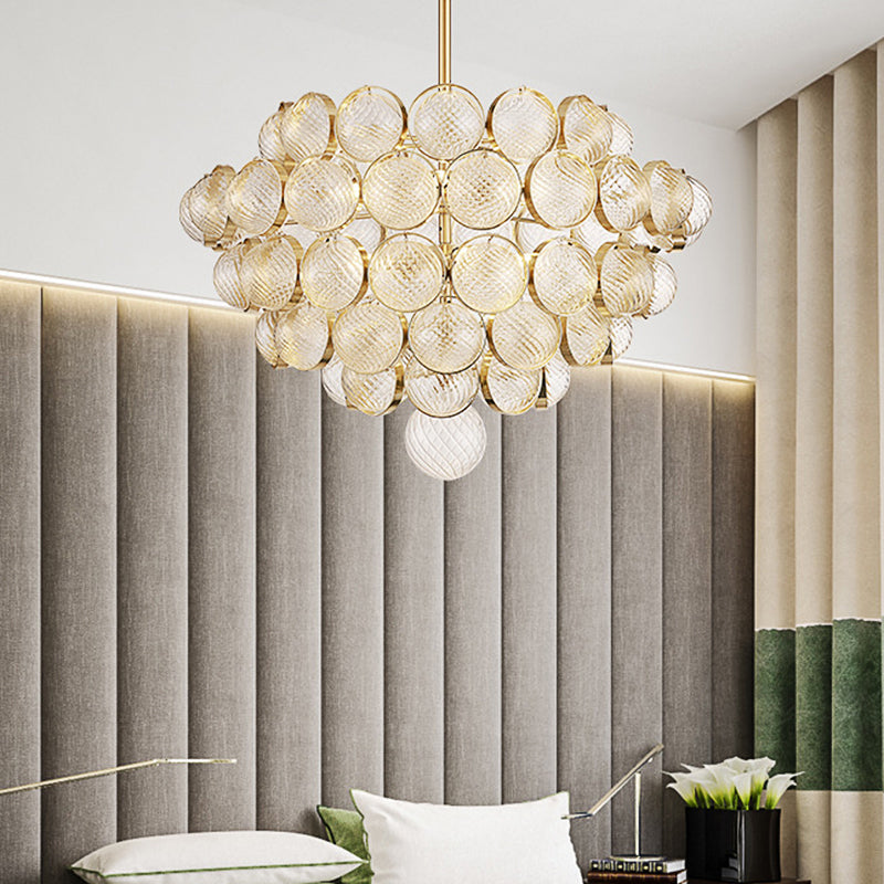 23.5"/33.5" Wide Bubble Chandelier Lamp Modernism Crystal Beige LED - Rebooters