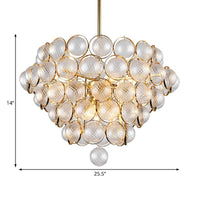 23.5"/33.5" Wide Bubble Chandelier Lamp Modernism Crystal Beige LED - Rebooters