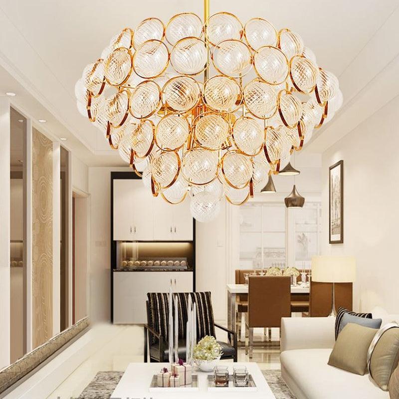 23.5"/33.5" Wide Bubble Chandelier Lamp Modernism Crystal Beige LED - Rebooters