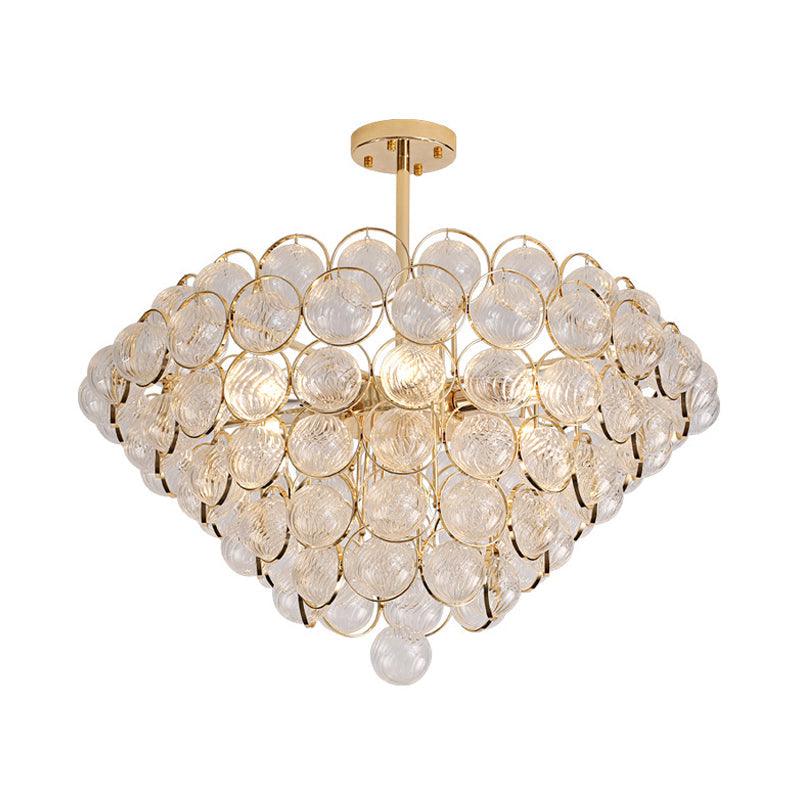 23.5"/33.5" Wide Bubble Chandelier Lamp Modernism Crystal Beige LED - Rebooters