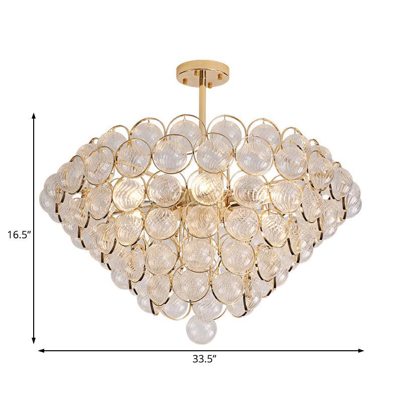 23.5"/33.5" Wide Bubble Chandelier Lamp Modernism Crystal Beige LED - Rebooters