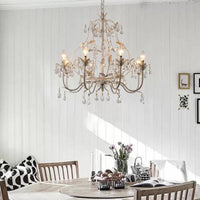 8 Bulbs Gourd Ceiling Chandelier Traditional Clear Crystal Fixture - Rebooters