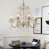 8 Bulbs Gourd Ceiling Chandelier Traditional Clear Crystal Fixture - Rebooters