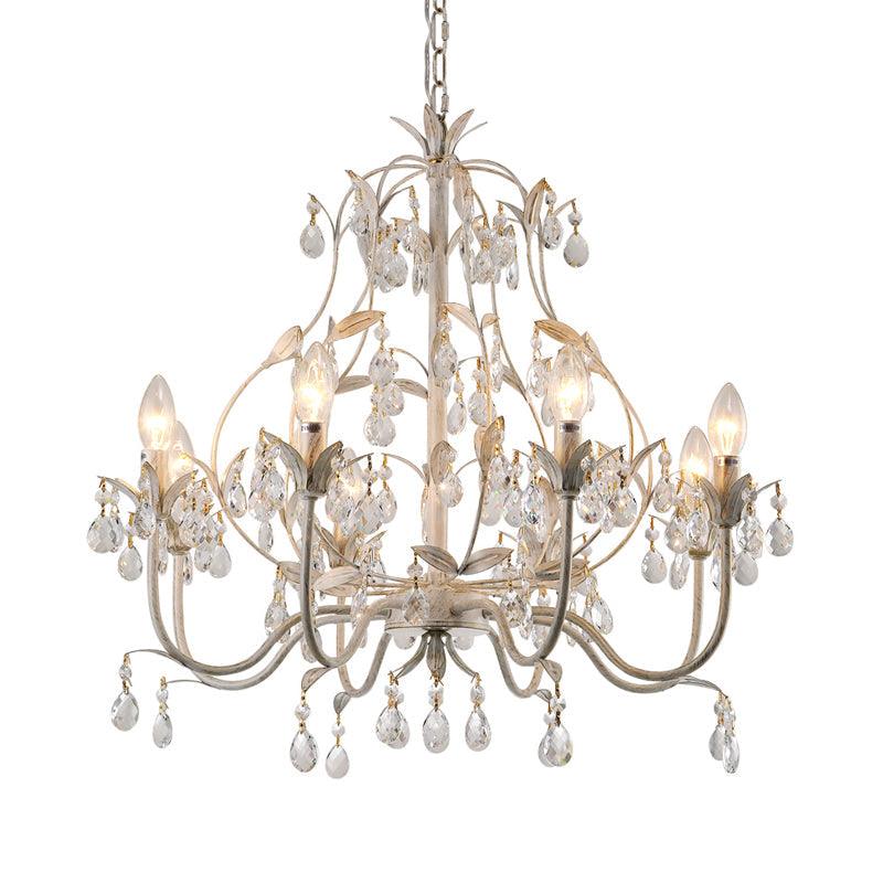 8 Bulbs Gourd Ceiling Chandelier Traditional Clear Crystal Fixture - Rebooters