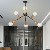 Abstract Metal Chandelier Lighting Modernist Multi Lights Gold Ceiling Lamp - Rebooters