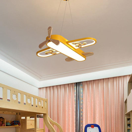 Childrens Plane Shaped Hanging Lamp Acrylic LED Pendant Light - Rebooters