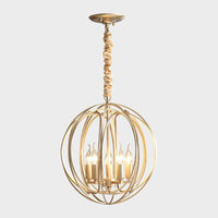 5 Lights Interlocking Rings Pendant Chandelier Colonial Style Gold Metal Hanging Light - Rebooters