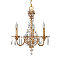 3/9 Bulbs Branch Ceiling Chandelier Rustic Crystal Fixture in Brass - Rebooters