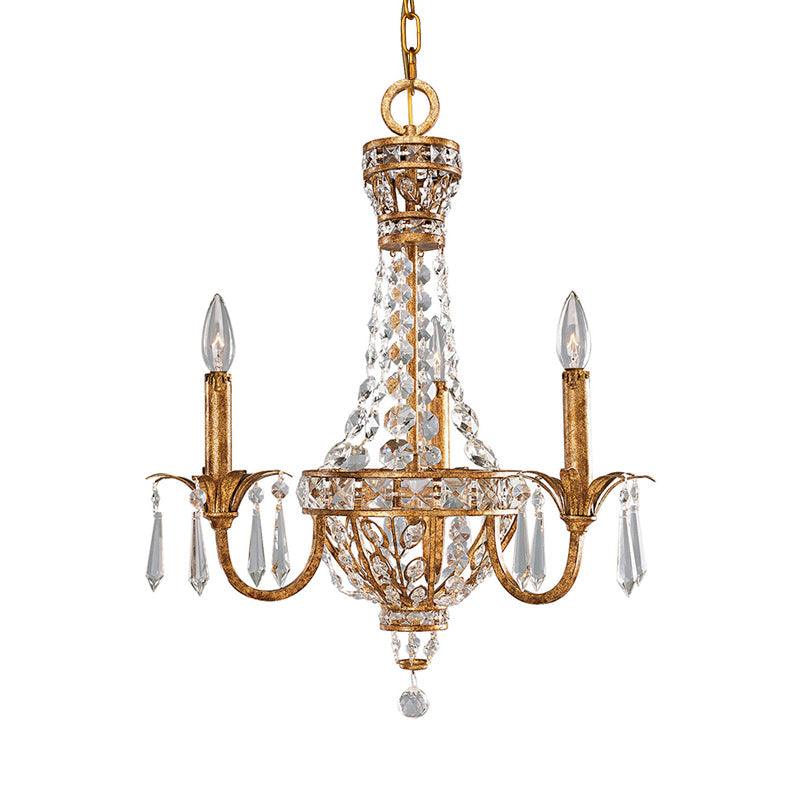 3/9 Bulbs Branch Ceiling Chandelier Rustic Crystal Fixture in Brass - Rebooters