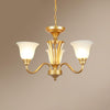 Golden Hanging Chandelier Traditional Frosted Glass Ceiling Light - Rebooters