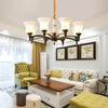 Traditional Flare Chandelier Lighting Fixture Opal Frosted Glass Pendant Lamp - Rebooters
