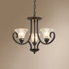 Clear Ribbed Glass Flared Chandelier Retro Parlor Ceiling Pendant Light in Black - Rebooters