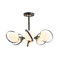 Ball White Glass Chandelier Lighting Modernist 3/6 Lights - Rebooters