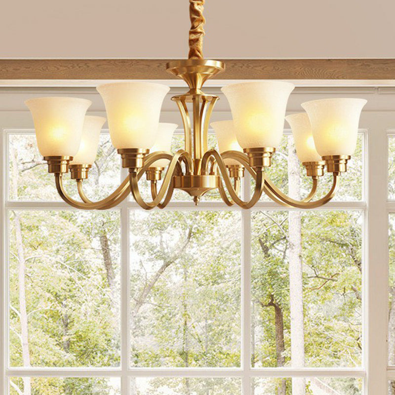 Traditional Flared Up Chandelier Pendant Light Fixture in Brass - Rebooters