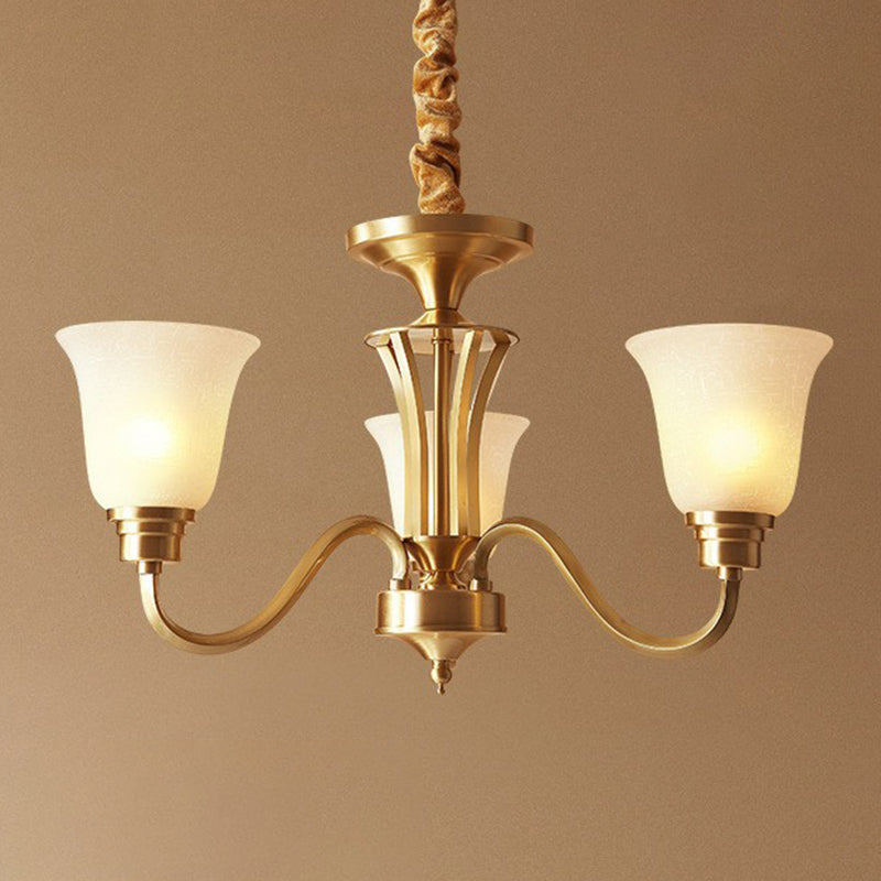 Traditional Flared Up Chandelier Pendant Light Fixture in Brass - Rebooters