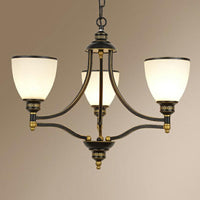 Bell Shaped Chandelier Light Vintage Black Opaline Glass - Rebooters