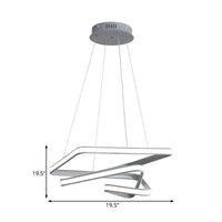 Acrylic Spiral Pendant Chandelier Contemporary Led Grey Lamp - Rebooters