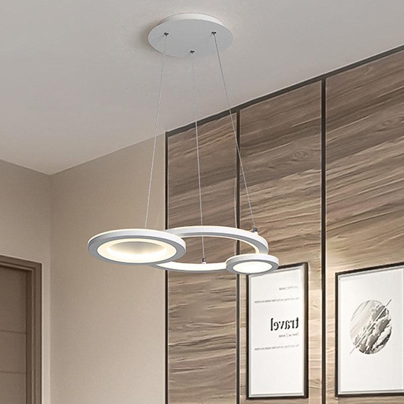 Acrylic Round Chandelier Lighting Modern Led White Grey Pendant Lamp - Rebooters