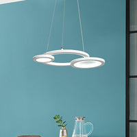 Acrylic Round Chandelier Lighting Modern Led White Grey Pendant Lamp - Rebooters