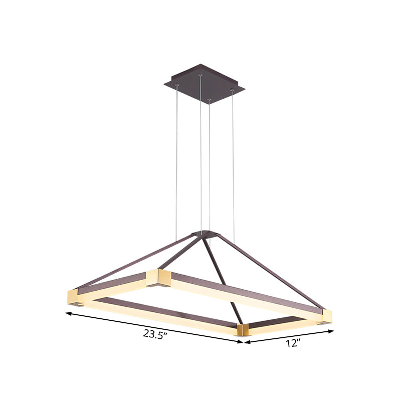 White/Coffee Pyramid-Shape Chandelier Modernist LED Pendant - Rebooters