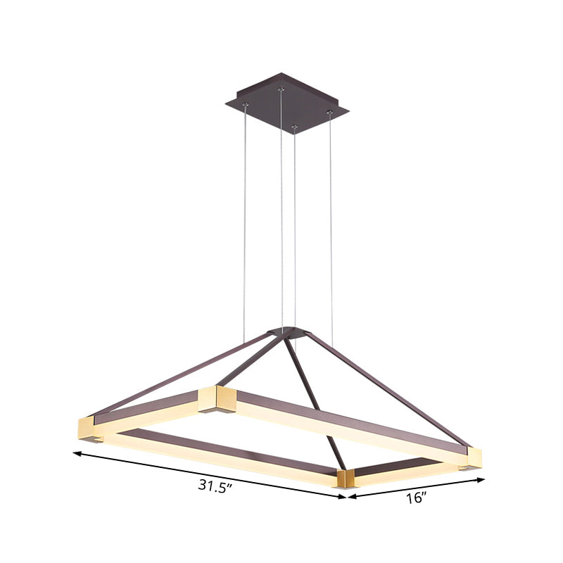 White/Coffee Pyramid-Shape Chandelier Modernist LED Pendant - Rebooters