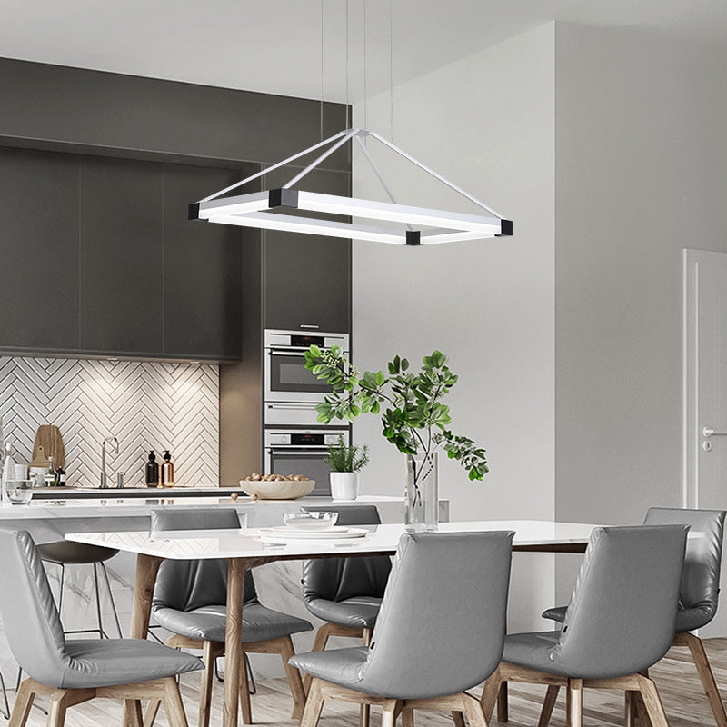 White/Coffee Pyramid-Shape Chandelier Modernist LED Pendant - Rebooters