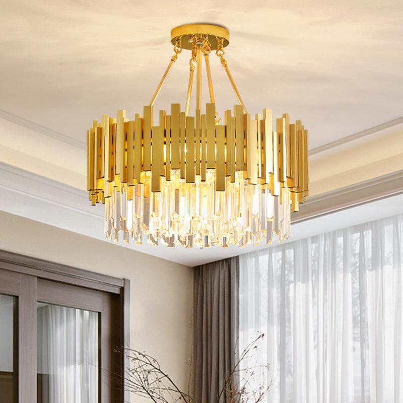 6 Lights Living Room Chandelier Minimalist Gold Pendant Light - Rebooters